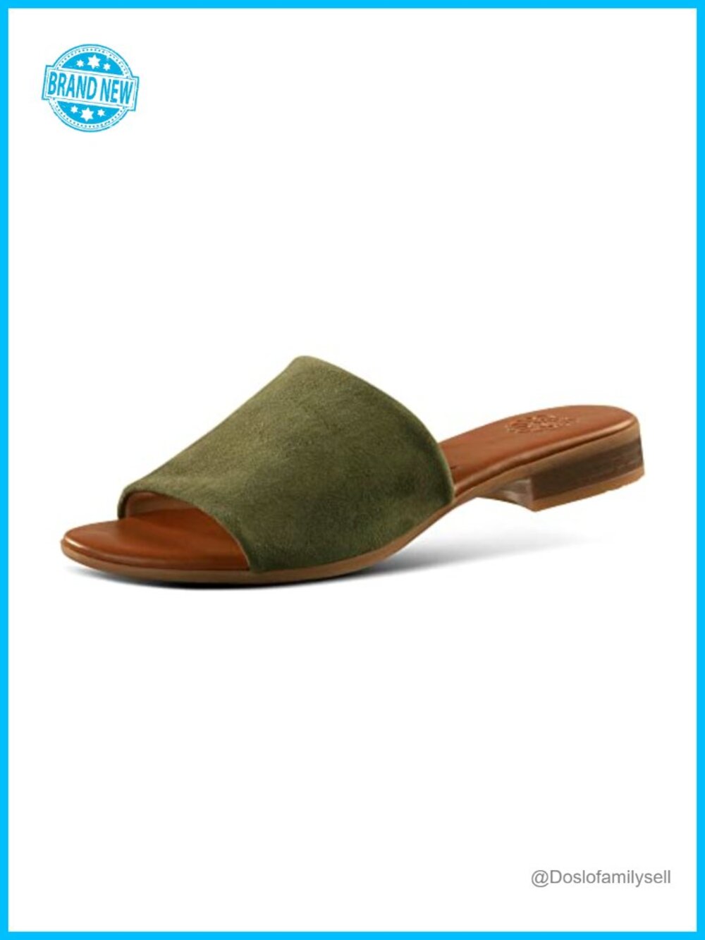 Women's Softy Goat Suede Slide Sandals Slip-On Open Toe Flats